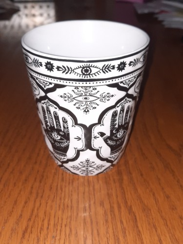 Prima Drittes Auge Hamsa Hand Mystische Künste Schwarz Weiß Keramik Kaffeetasse/Becher - Bild 3 von 5
