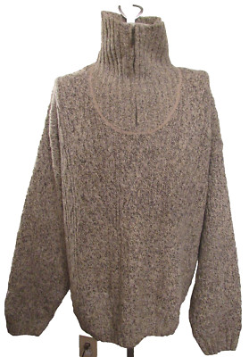 fieldmaster cable knit sweater 1/4 zip turtleneck oatmeal nordic men's XL NWT