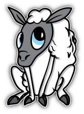 Cute Sheep Car Bumper Sticker Decal - ''SIZES''