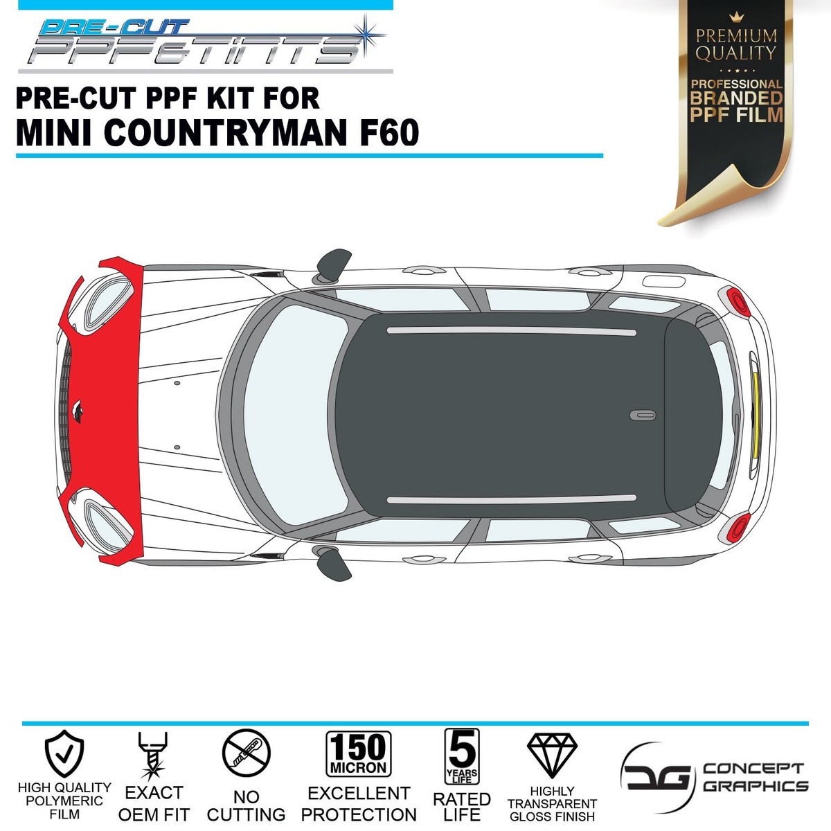 brotect Matte Protective Film for Mini Countryman F60 6.5 Inch