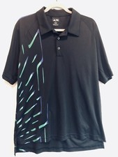 Adidas Polo Shirt Men's M Black Performance Golf Climacool Short Sleeve