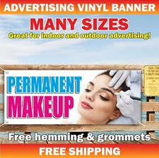 PERMANENT MAKE UP Advertising Banner Vinyl Sign beauty salon stylist tattoo spa