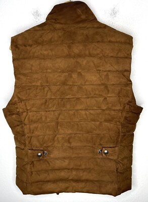 Polo Ralph Lauren Small Brown Leather Down Vest Jacket Hunting