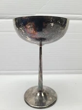 Vintage W & S Blackinton Co. Silver Plate Wine Chalice Long Stem Tarnished