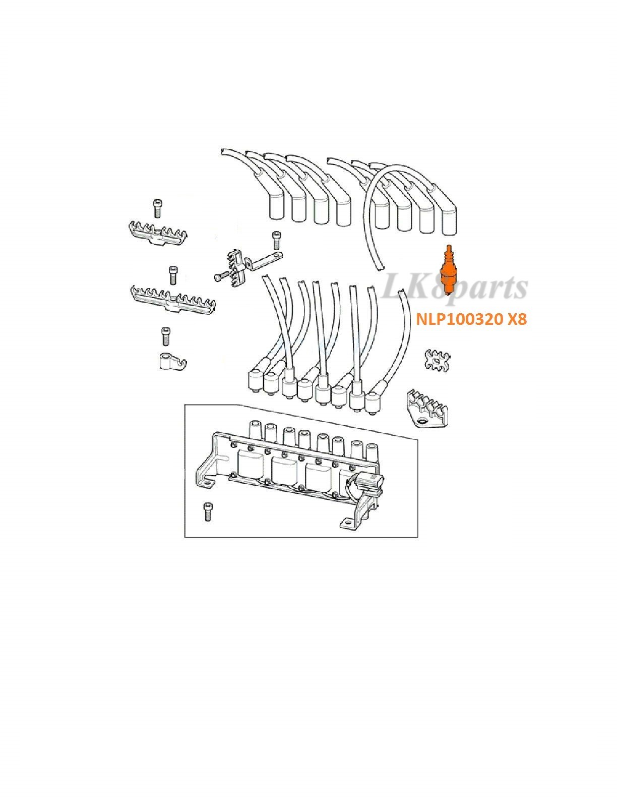 Land Rover Discovery II 2 Range 9902 P38 Spark Plugs Set x8 NLP100320 New eBay