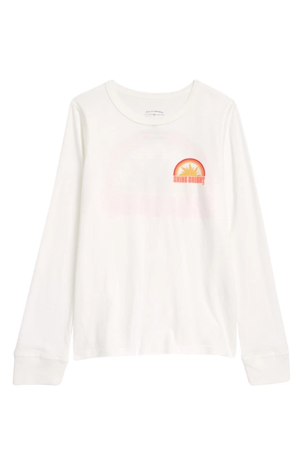 Billabong L121607 Kids White Shine Bright Cotton Graphic Tee Size Medium - Image 2 of 2