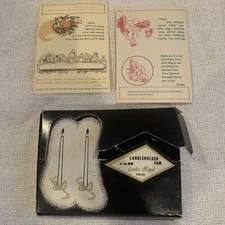Vintage Lustro Magic WT Rogers Flower Taper Candle Holders 2 Vintage Place Cards