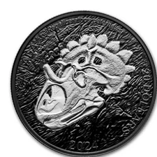 2024 RCM 1 oz Ag $20 Discovering Dinosaurs: Royal Horned Face