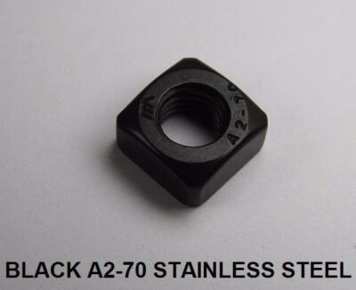 SCHWARZ EDELSTAHL VIERKANTMUTTERN A2-70 Edelstahl M5 M6 M8 M10 M12 DIN 557