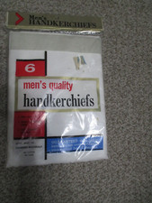 6 PACK MEN'S WHITE HANDKERCHIEFS 100 COTTON NRFP