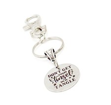 Don t Get Your Tinsel In A Tangle Charm Clip On Keychain, Funny Gifts, Fun Quote