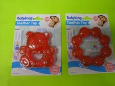 2 X Baby King Water Filled Teether Bear Gum Massager Fridge BPA Free 0-18 Months