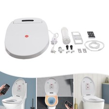 Electronic Heated Smart Toilet Cover Seat Wireless Remote Warm Seat White NEW