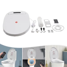 Electronic Heated Smart Toilet Cover Seat Wireless Remote Warm Seat White NEW