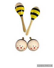 2 Colorful Hand Painted Children  s Maracas 8  New