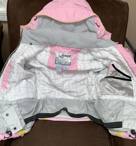 E408 TURBINE GIRLS SNOWBOARD/SKI SIZE L COAT WARM WORN 1X SUPER CUTE!! - Picture 2 of 6