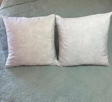 Pair (2) Feather Pillow Inserts 20” x 20” - WHITE