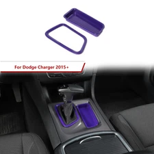 2xGear Shift Storage Box Overlay Bezel Trim Sticker For Dodge Charger 15+ Purple