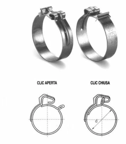 FASCETTA METALLICA CLIC in bustine da 10pz