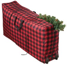 Mainstay Soft Sided Rolling Christmas Tree Storage Bag W/Wheels Holds Up To 9 Ft