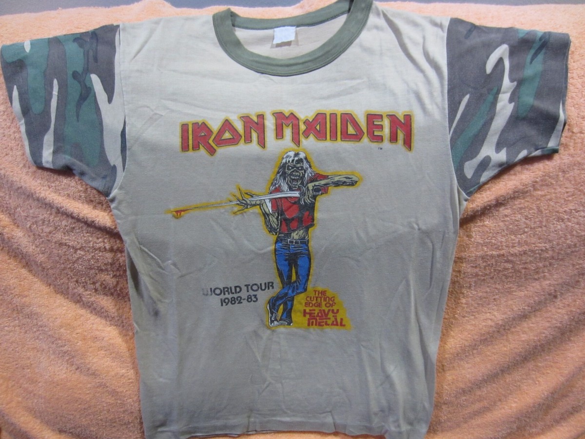 Vintage IRON MAIDEN CAMO Sleeve Concert Shirt Vintage Original