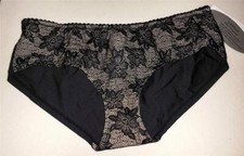 NWT LE MYSTERE CAMILLE FULL FIT HIPSTER LACE FRONT PANTIES black 2417 S