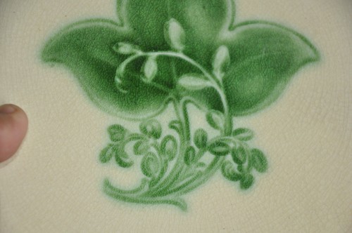 4 Pc Vintage Leaf Embossed Fine Decorative Ceramic Tiles,Japan? - Picture 7 of 8