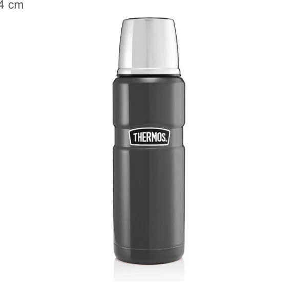 Thermos 470ml Stainless Steel Gun Metal Grey Hot Cold Flip Lid