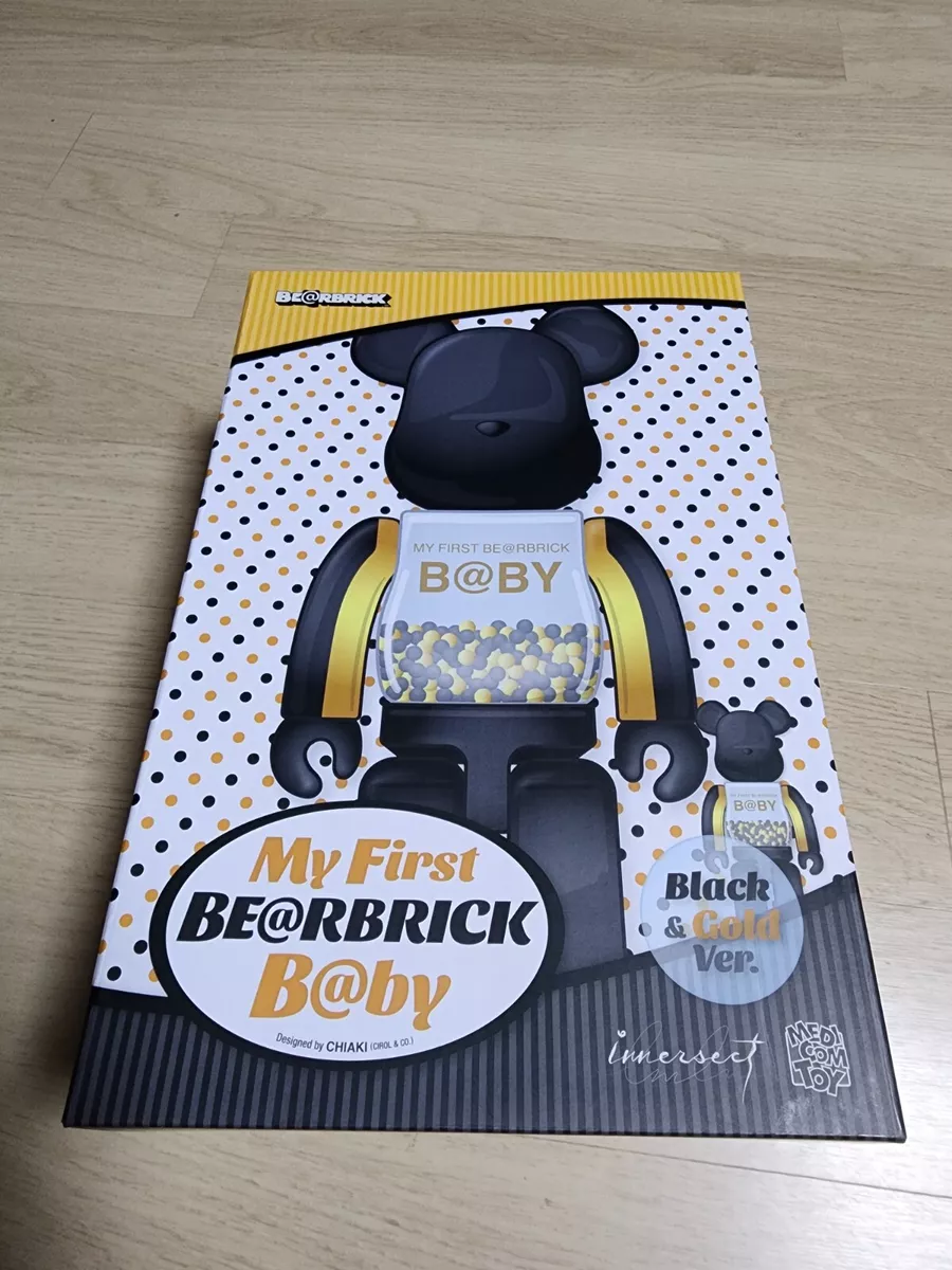 BEARBRICK My First Baby innersect Black & Gold 100% & 400