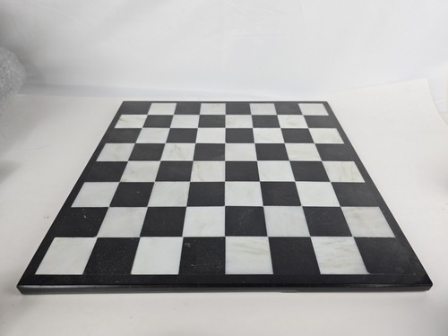 Vintage Black and White Alabaster Chess Board Only 13” - Picture 2 of 4