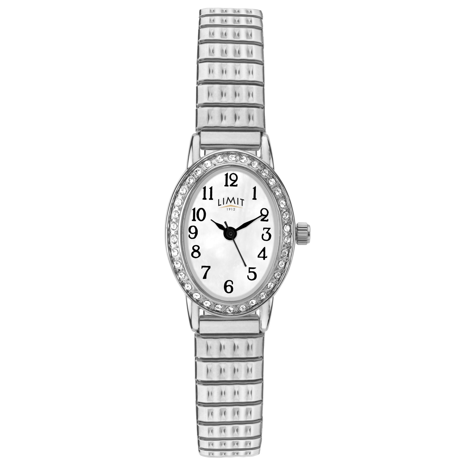 Limit Classic 20mm Womens Oval Silver Analogue Watch with Expanding Bracelet