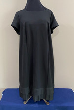 Talbots Black Cap Sleeve Ponte Knit Sheath Dress with Ruffle - Size 16W