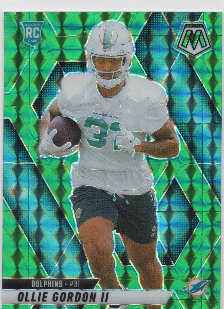 2025 Panini Mosaic Ollie Gordon II #310 RC Green Mosaic Miami Dolphins 