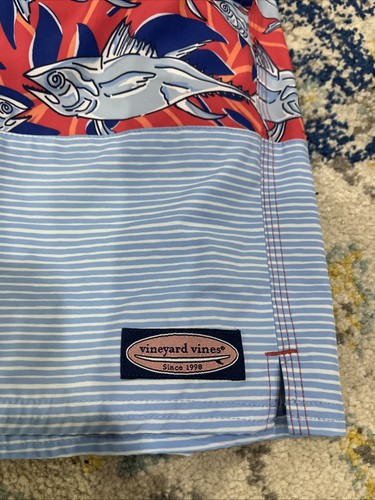 Vineyard Vines Boys Swim Trunks Large Multi Stripe - Picture 2 of 8