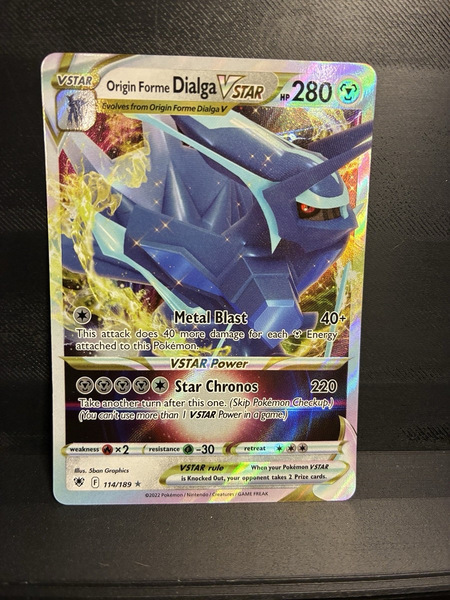 dialga vstar pokemon card value Origin Forme 260/172 [Japanese, Holo, Graded PSA 10] [1] Metal Blast (40+) This attack does 40 more damage for each Metal Energy attached to this Pokmon Origin Forme Dialga VSTAR Astral