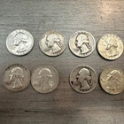 8 US 90% Silver Quarters Assorted Dates $2 Face Value Constitutional / Junk