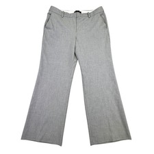 Talbots Dress Pants Women 12P Windsor Petite Classic Flared Office Workwear Gray