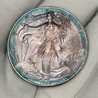 1995 American Silver Eagle 1oz .999 Round Coin TONER BLUE PURPLE ASE VERY COOL!