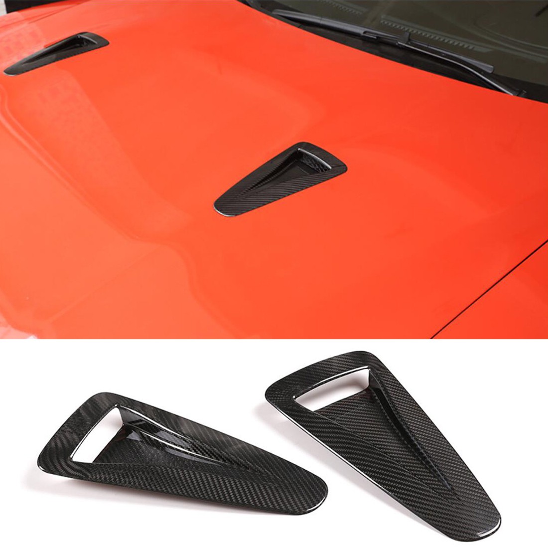 Real Dry Carbon Fiber Hood Vents Ducts Inlet Cover For Nissan GTR R35 2008-2016
