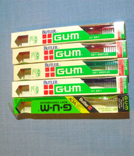 5 GUM Classic Toothbrush 411 Full Soft w/ Rubber Tip Stimulator Gum Massager