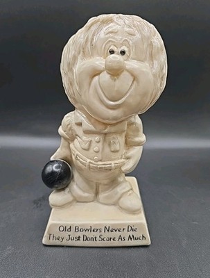 1971 Russ Berrie Figurine  Old Bowlers Never Die, Just Don t Score as Much 