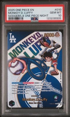 ワンピース カードゲーム PSA10 Monkey D. Luffy Dodgers ONE PIECE PSA 10 Monkey D Luffy EB02-010 L Dodgers One Piece Night Promo