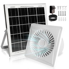 Solar Exhaust Fan, 25W Solar Panel 8" Ventilation Vent Fan, with Power Adap...