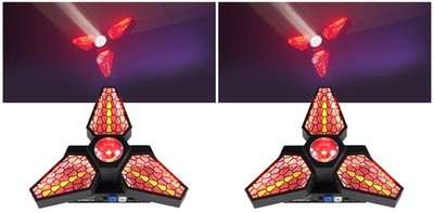 2 Rockville LEAF SPINNER 250w DJ/Stage 3-In1 Rotating Effect Lights, 26 Chan DMX