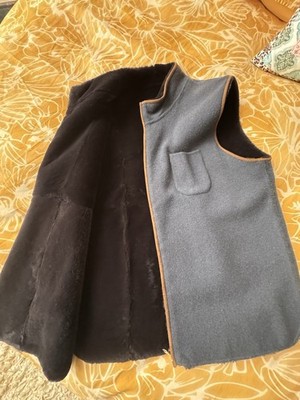 $1810 N. Peal Rabbit Fur Reversible Cashmere Gilet Vest