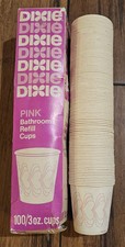 Vintage Dixie Pink Bathroom Refill Cups 100 Count 3oz Heart Design New Open Box