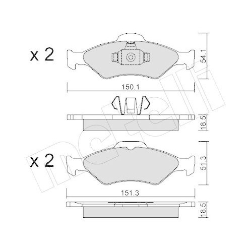 Metelli 22-0315-0 plaquettes de frein d'origine Ford longévité et confort