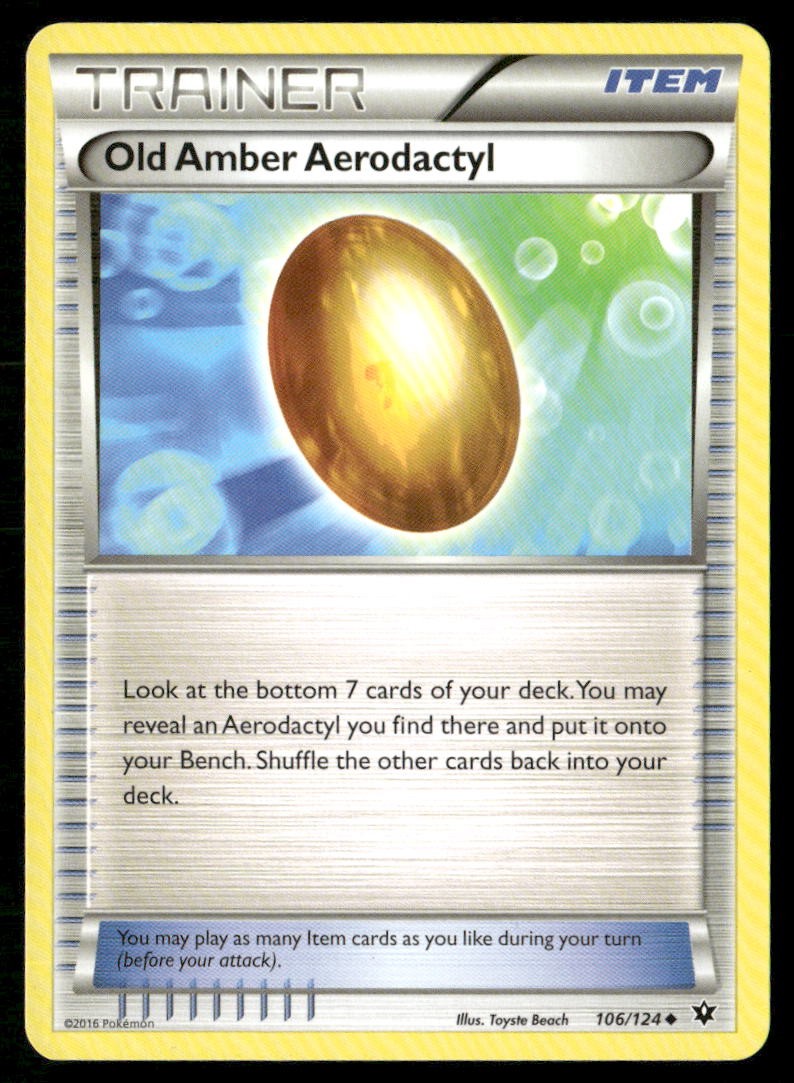 Old Amber Aerodactyl 106/124 Uncommon Fates Collide Pokemon Lightly Played