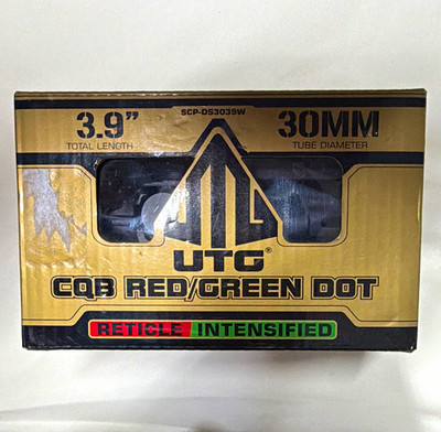 UTG CQB Red/Green Dot Sight 30mm 4 MOA 3.9in QD Picatinny Rail Mount