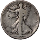 1921-S San Francisco Walking Liberty Silver Half Dollar 50C Very Good VG+